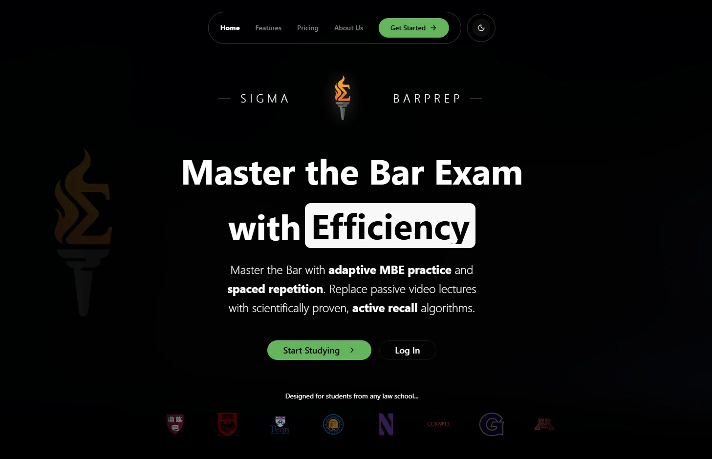 A dark-mode legal dashboard featuring highly legible serif typography - View 1